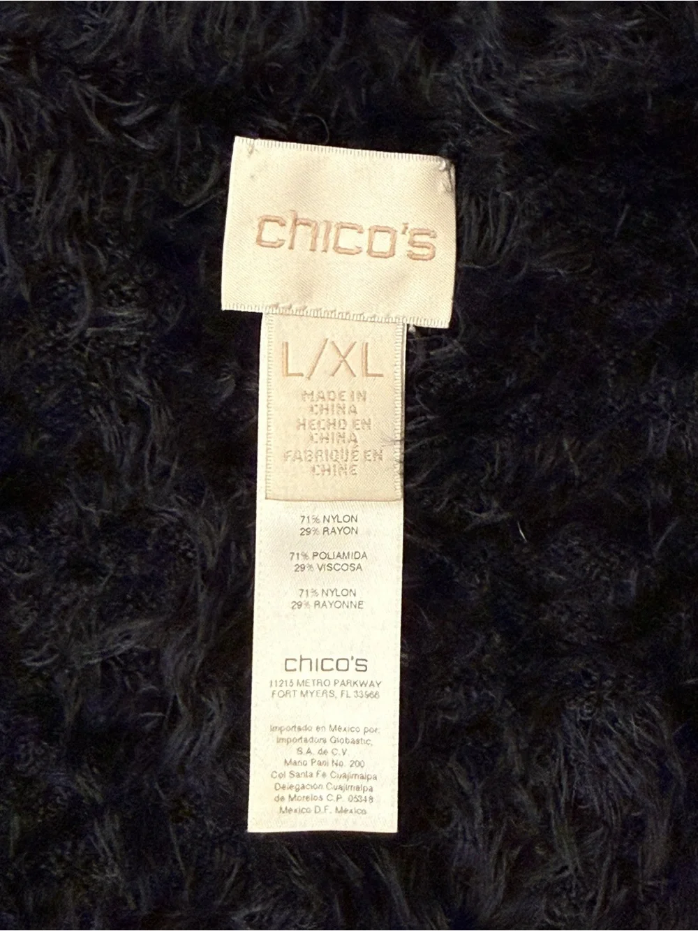 Chico’s Black Eyelash Knit Cardigan Wrap L/XL Cozy Quiet Luxury Layering